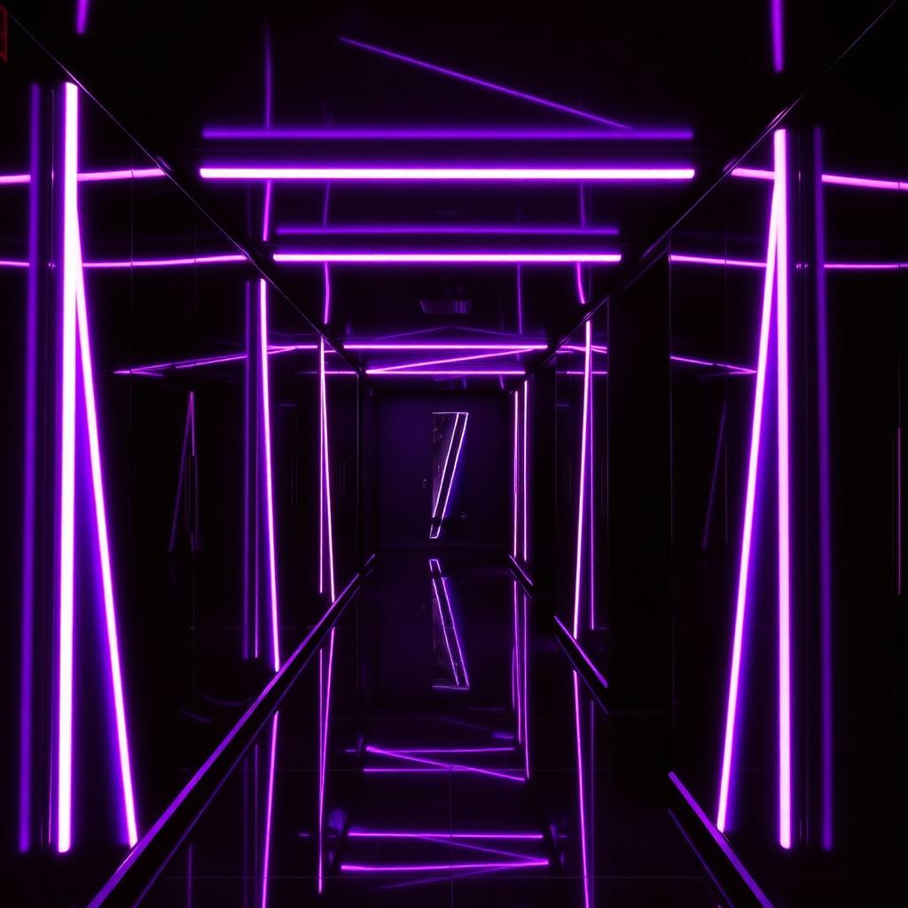 Corredor de clube com iluminação neon